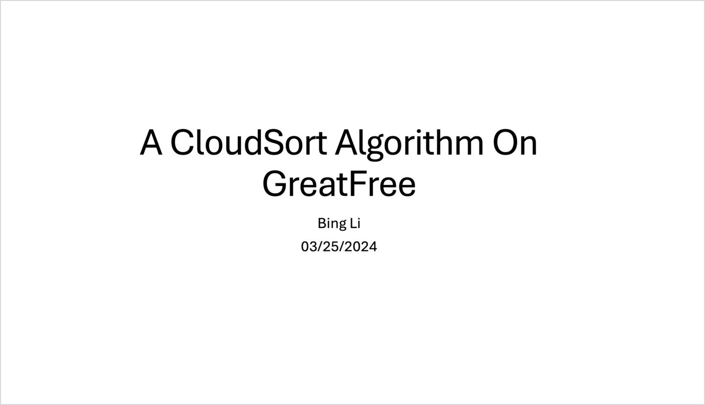 GreatFree與云排序競(jìng)賽 - 06-05-2024